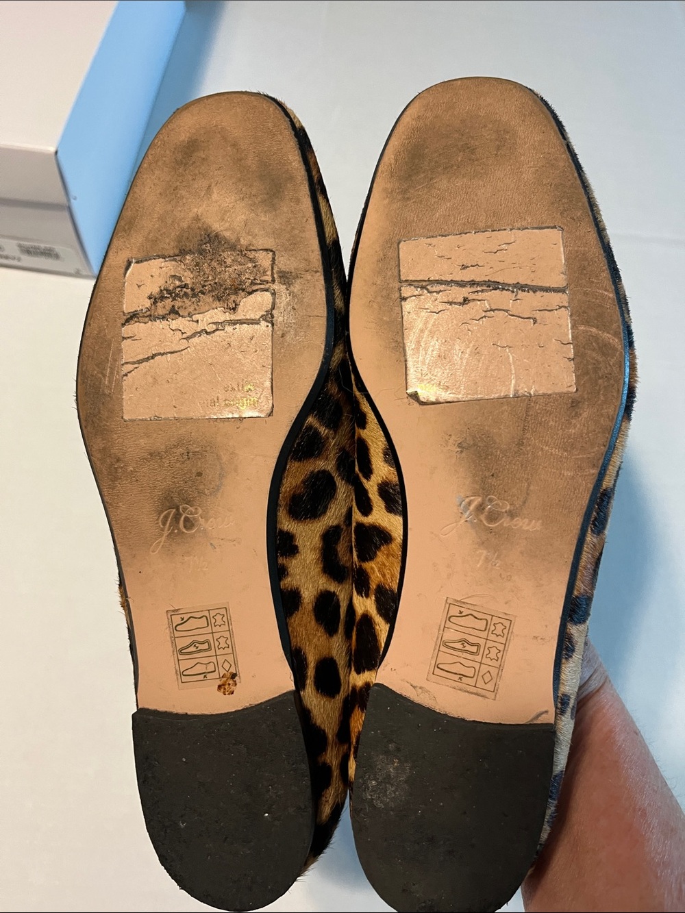 J. Crew Brown & Black Leopard Print Slip-On Loafers in Brown 7-1/2 - Picture 8 of 8